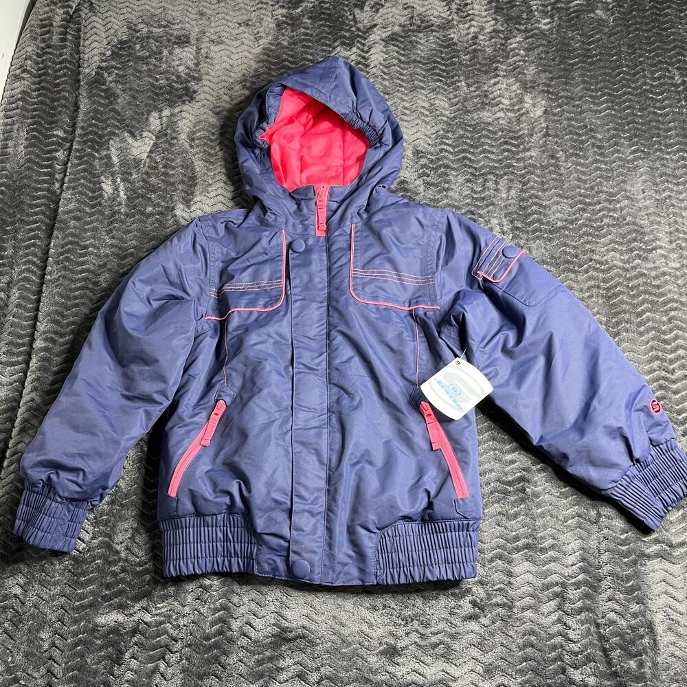 Slalom Girls Full Zip Hooded Bomber Jacket Sz 14/16 Nwt